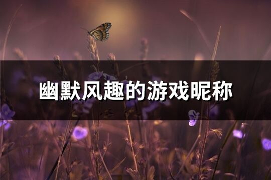 幽默风趣的游戏昵称(231个)