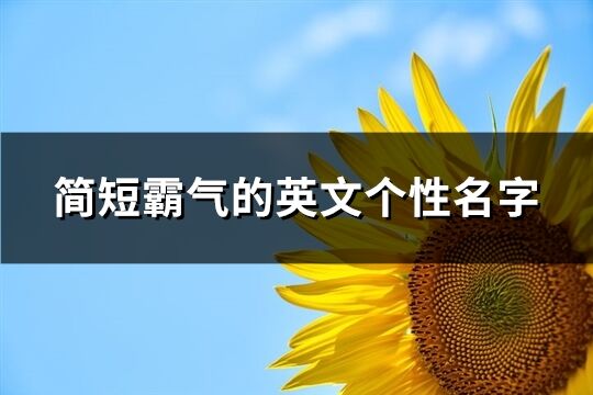 简短霸气的英文个性名字(精选92个)