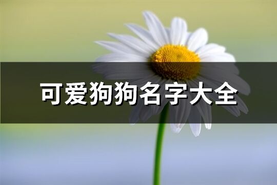 可爱狗狗名字大全(共87个)