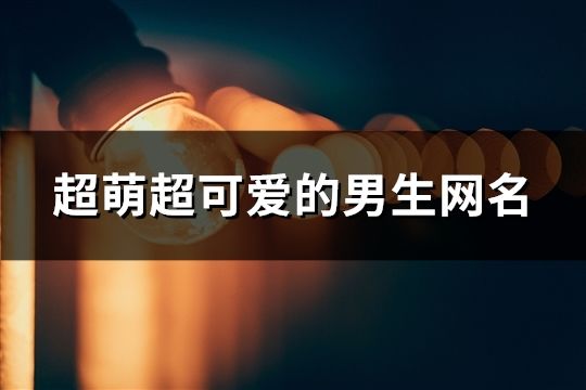 超萌超可爱的男生网名(共164个)