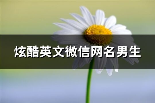 炫酷英文微信网名男生(共60个)