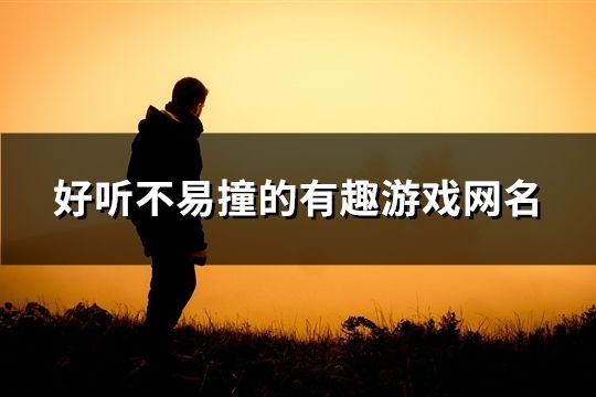 好听不易撞的有趣游戏网名(169个)