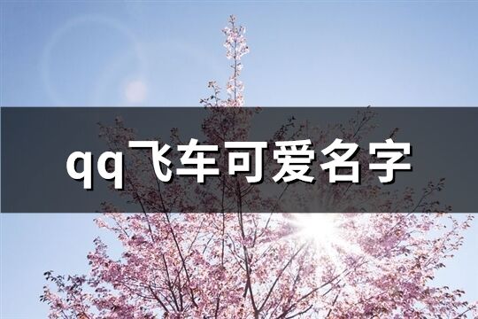 qq飞车可爱名字(精选299个)