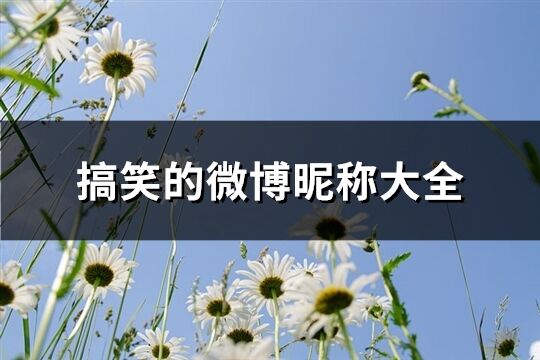 搞笑的微博昵称大全(107个)