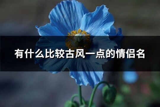 有什么比较古风一点的情侣名(精选257个)