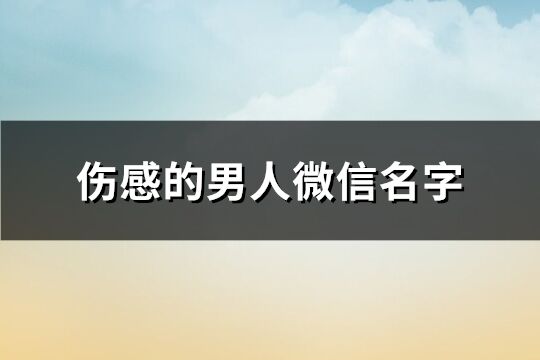 伤感的男人微信名字(279个)