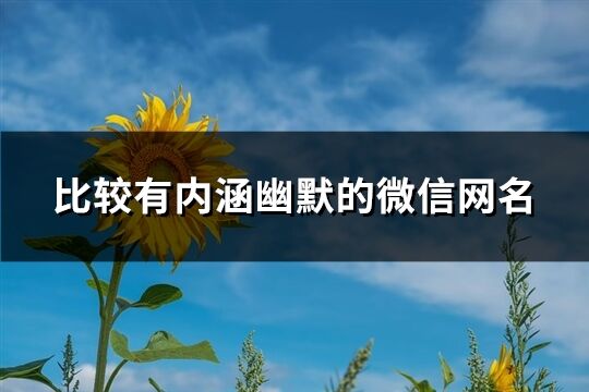 比较有内涵幽默的微信网名(共1069个)