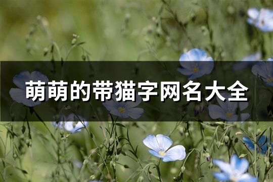 萌萌的带猫字网名大全(共85个)