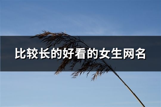 比较长的好看的女生网名(共959个)