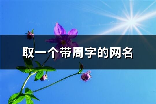 取一个带周字的网名(优选117个)