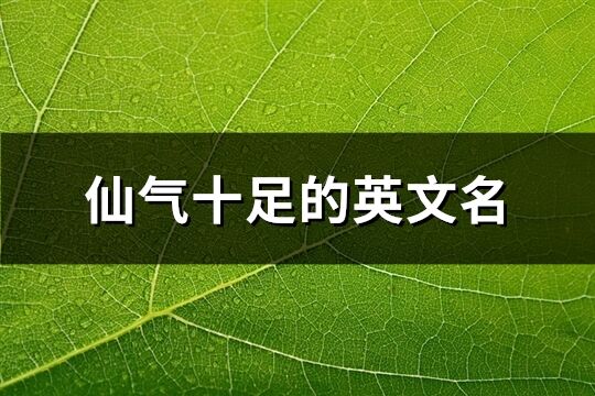 仙气十足的英文名(88个)