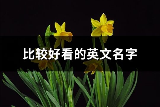 比较好看的英文名字(共101个)