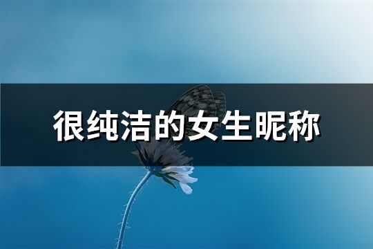 很纯洁的女生昵称(精选117个)