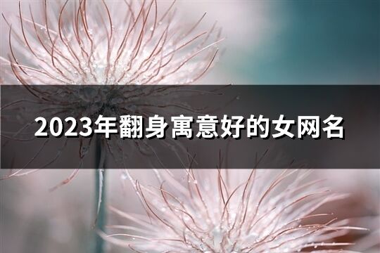 2023年翻身寓意好的女网名(精选571个)