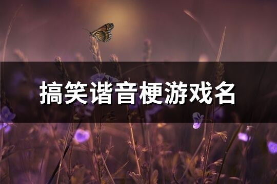 搞笑谐音梗游戏名(共257个)