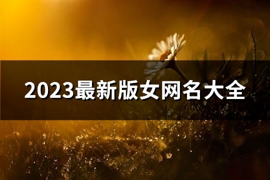 2023最新版女网名大全(共920个)