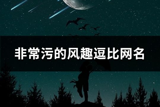 非常污的风趣逗比网名(316个)