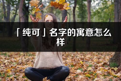 「纯可」名字的寓意怎么样