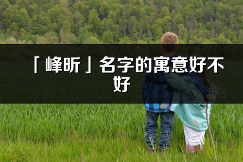 「峰昕」名字的寓意好不好