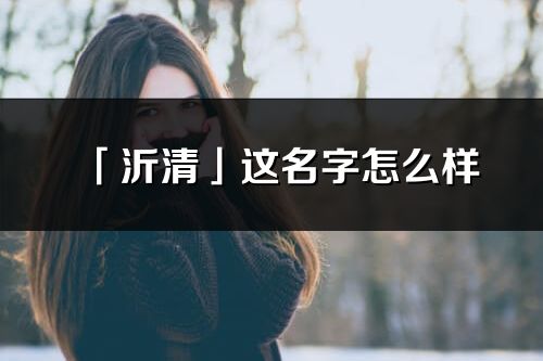 「沂清」这名字怎么样