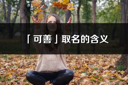 「可善」取名的含义