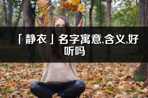 「静衣」名字寓意,含义,好听吗