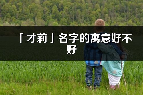 「才莉」名字的寓意好不好