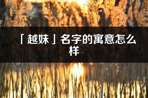 「越妹」名字的寓意怎么样