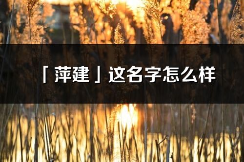 「萍建」这名字怎么样