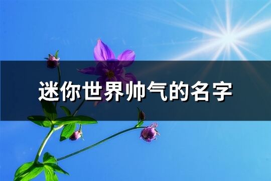 迷你世界帅气的名字(198个)