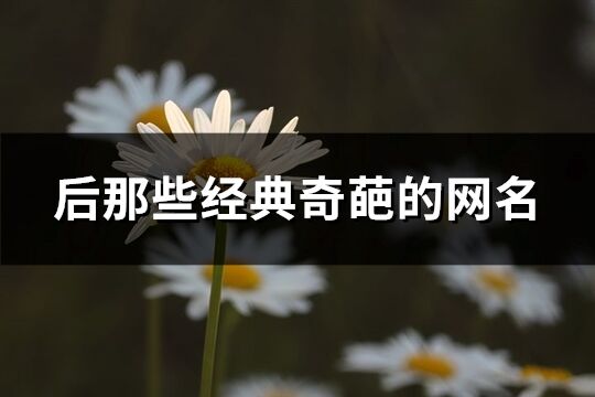 后那些经典奇葩的网名(174个)