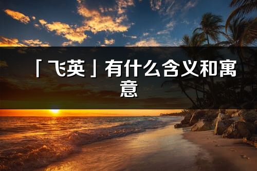 「飞英」有什么含义和寓意