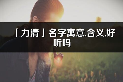 「力清」名字寓意,含义,好听吗