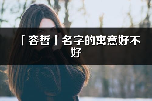 「容哲」名字的寓意好不好