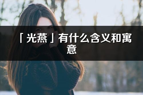 「光燕」有什么含义和寓意