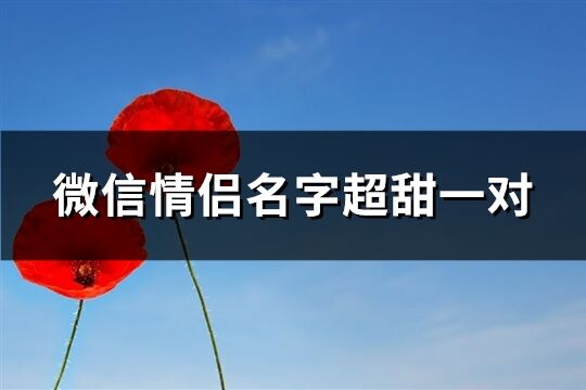 微信情侣名字超甜一对(精选65个)