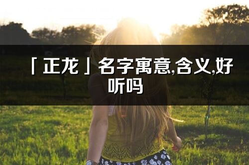 「正龙」名字寓意,含义,好听吗