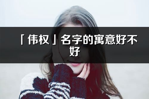 「伟权」名字的寓意好不好