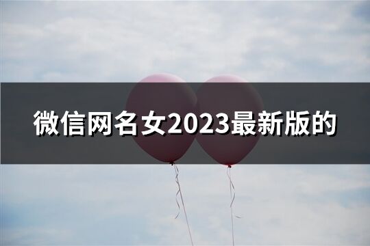 微信网名女2023最新版的(93个)