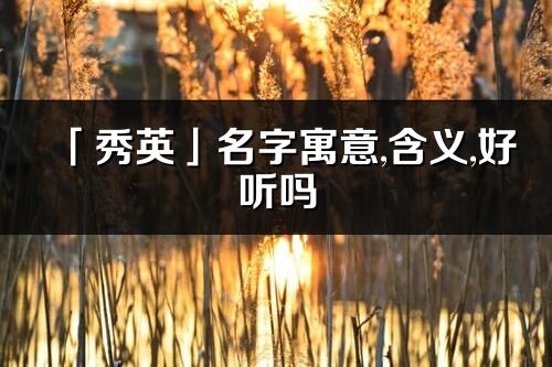 「秀英」名字寓意,含义,好听吗