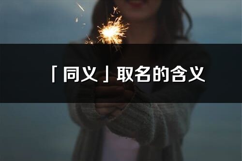 「同义」取名的含义