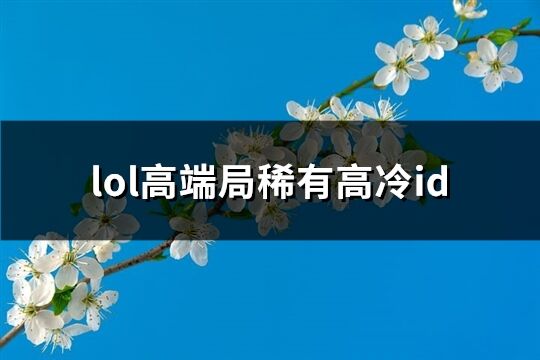 lol高端局稀有高冷id(166个)