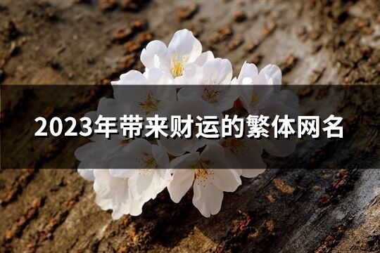 2023年带来财运的繁体网名(共510个)