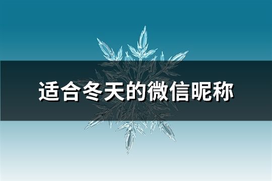 适合冬天的微信昵称(39个)