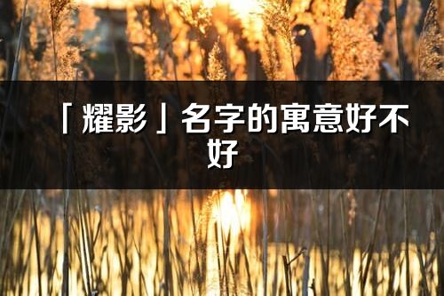 「耀影」名字的寓意好不好