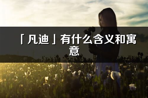 「凡迪」有什么含义和寓意