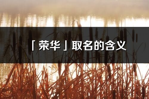 「荣华」取名的含义