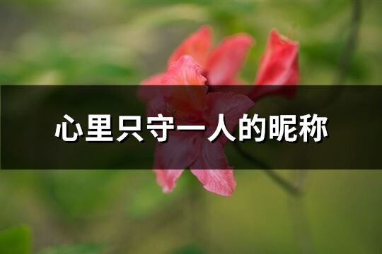 心里只守一人的昵称(共106个)