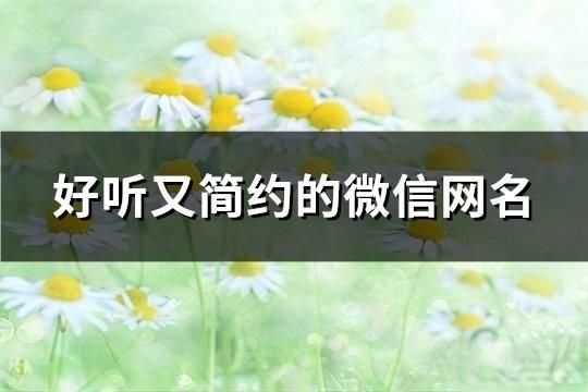 好听又简约的微信网名(116个)