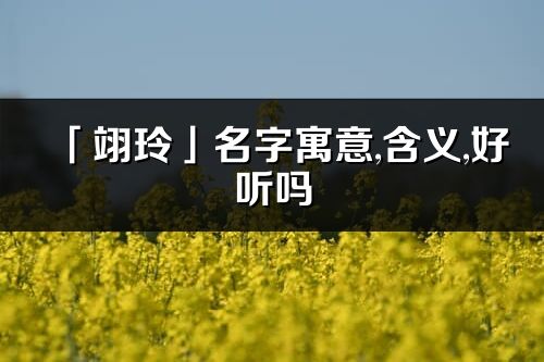 「翊玲」名字寓意,含义,好听吗